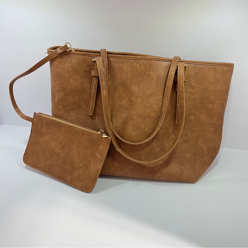 Urban Expressions Purse - Tan Large Tote Bag with Matching Pouch (Stitch Fix)